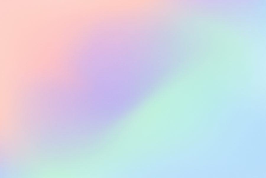 Soft pastel gradient mesh background in peach, lavender and mint with grain